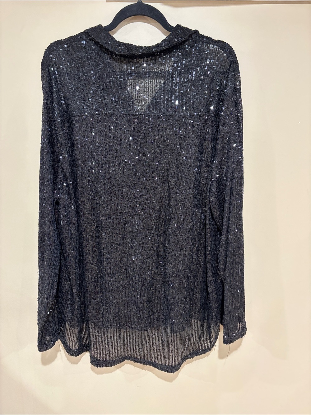 POL black sequin button down - Picture 5 of 5